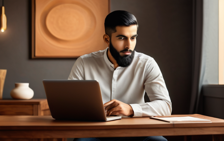 미션 스테이트먼트 작성 시 대화법 - **Prompt 1: The Art of Focused Digital Listening**
    "A candid medium shot of a young Arab man, in...